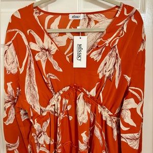 Miss Lili NWT Flower Print Dress ~ L